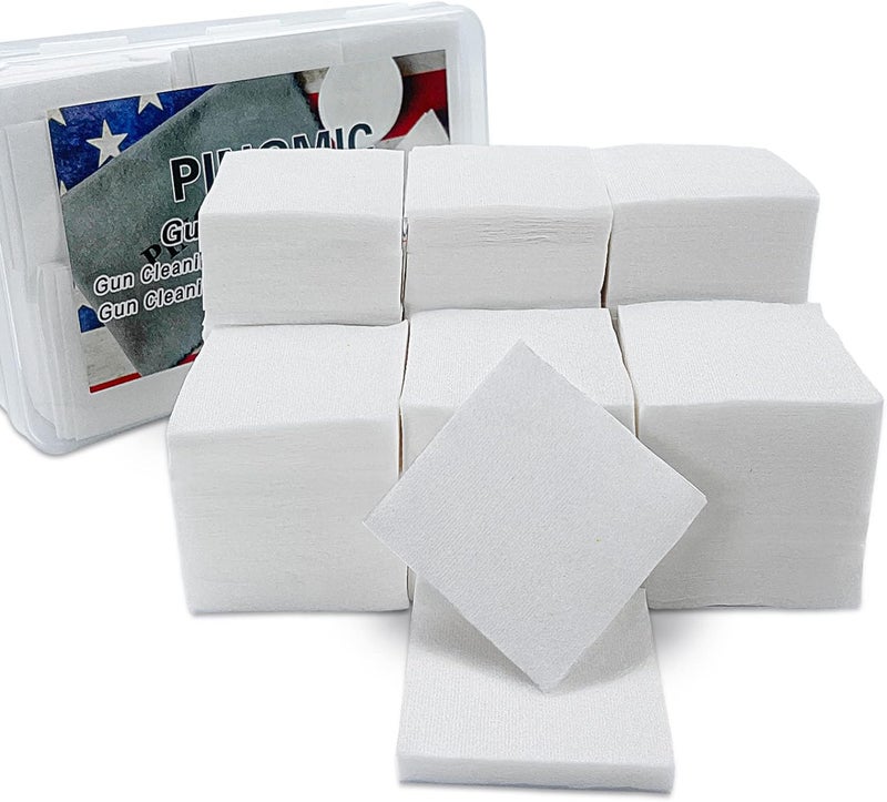 PINGMIC Gun Cleaning Supplies, 2" Lint Free Patches, Highly Absorbent Square Cloth, Fit for Most Caliber Gun Cleaning Kit - Image 1